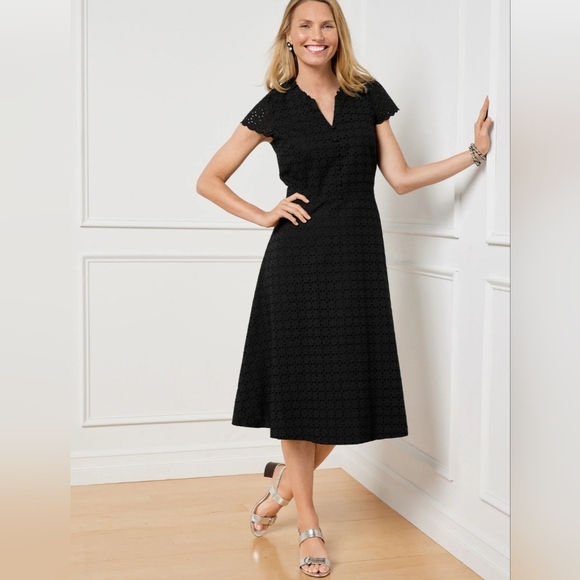 Talbots Eyelet Fit & Flare Dress NWT Size 16 - Picture 8 of 8